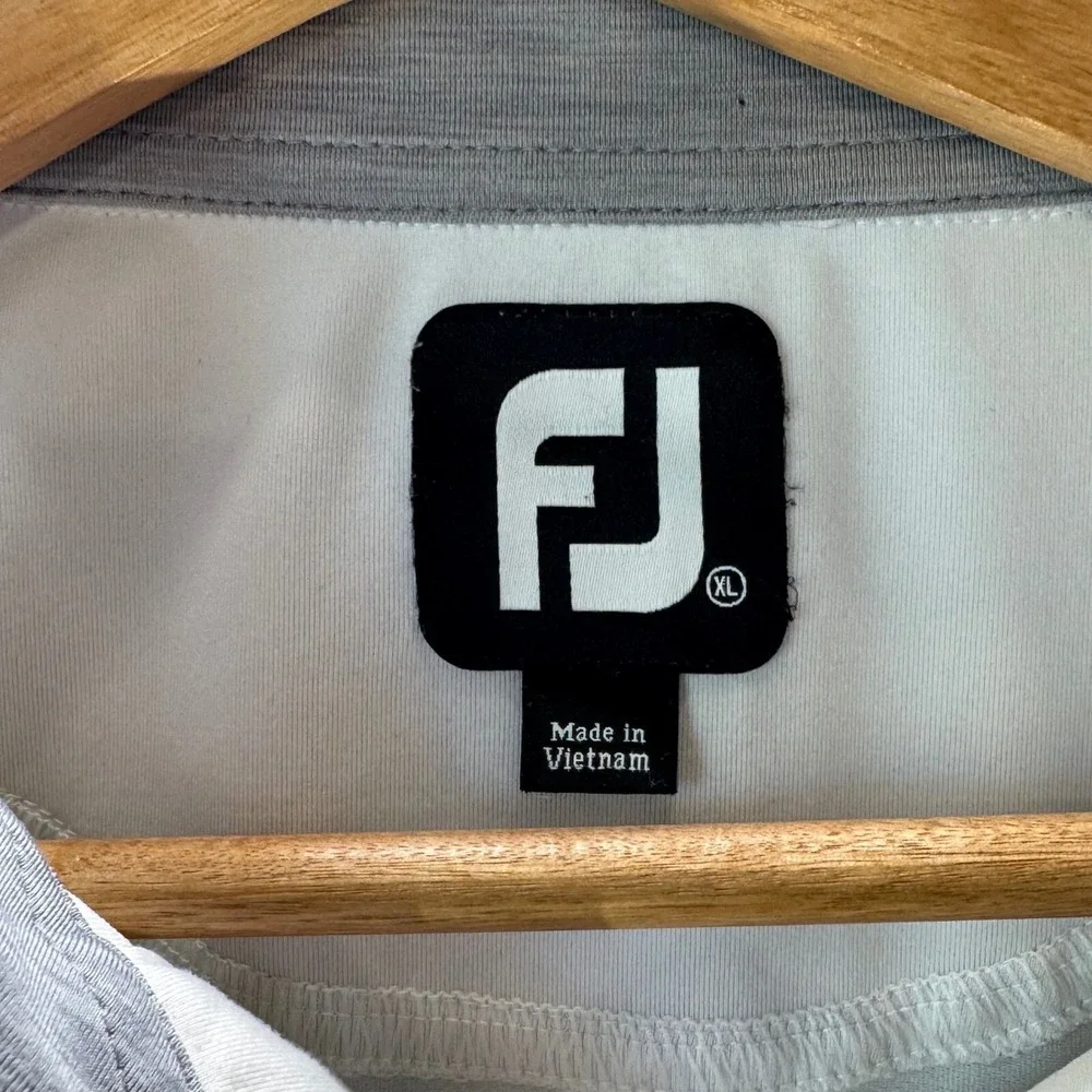 FootJoy Golf Polo Shirt XL White‎ Black Stripe Performance Athletic Mens